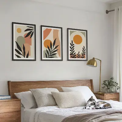Apstraktni oblici biljaka set od 3 slike u okviru