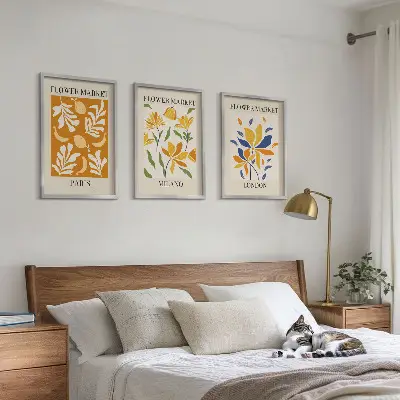 Zidna galerija cvjetni plakati s motivima Pariza, Milana i Londona