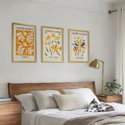Zidna galerija cvjetni plakati s motivima Pariza, Milana i Londona