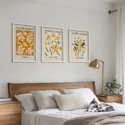 Zidna galerija cvjetni plakati s motivima Pariza, Milana i Londona