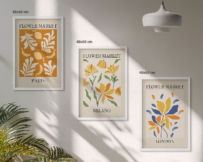 Zidna galerija Cvjetni plakati Pariz Milan London