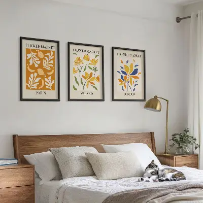 Zidna galerija cvjetni plakati s motivima Pariza, Milana i Londona