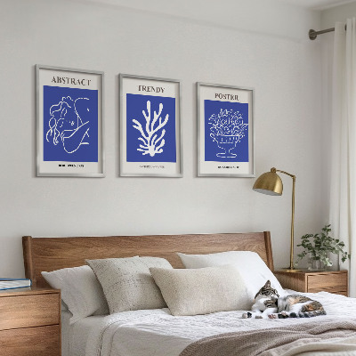 Set 3 slike u okviru Elegantni plavi posteri