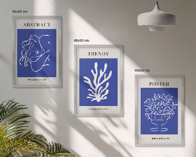 Set 3 slike u okviru Elegantni plavi posteri