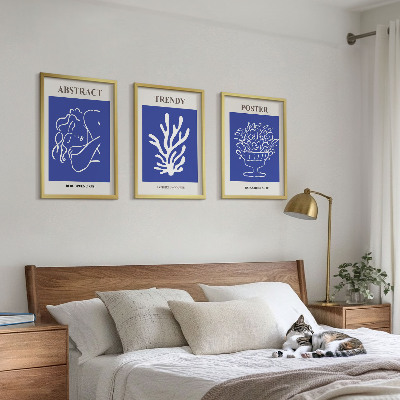 Set 3 slike u okviru Elegantni plavi posteri
