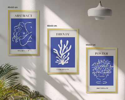 Set 3 slike u okviru Elegantni plavi posteri
