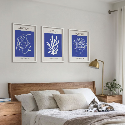 Set 3 slike u okviru Elegantni plavi posteri