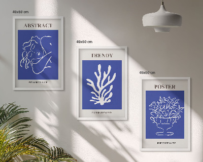 Set 3 slike u okviru Elegantni plavi posteri