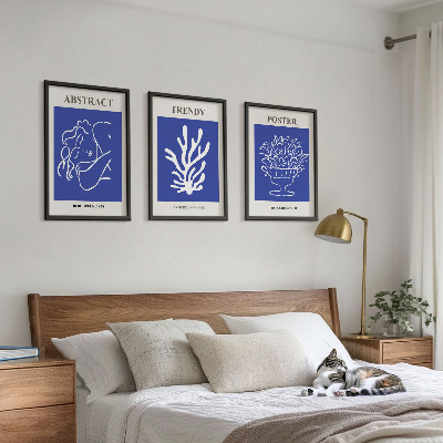 Set 3 slike u okviru Elegantni plavi posteri