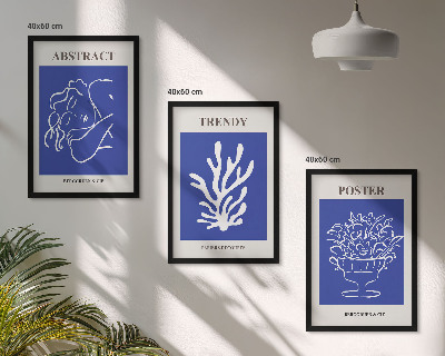 Set 3 slike u okviru Elegantni plavi posteri