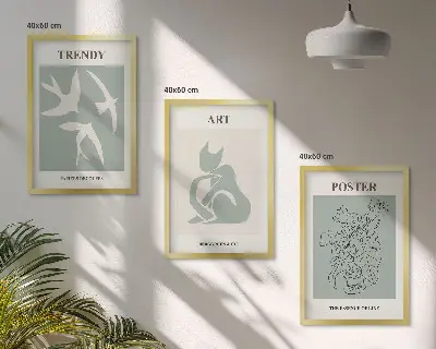Set 3 slike u okviru s motivom Matisseovih elegantnih ilustracija