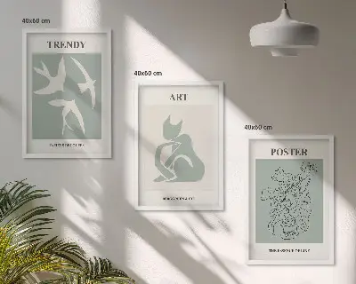 Set 3 slike u okviru s motivom Matisseovih elegantnih ilustracija