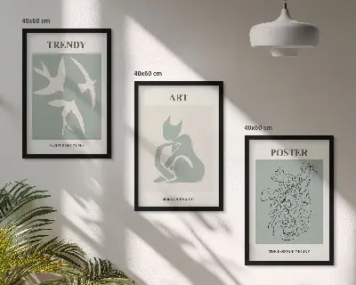 Set 3 slike u okviru s motivom Matisseovih elegantnih ilustracija