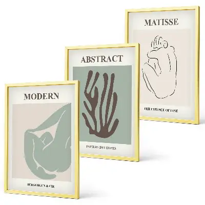 Matisseove elegantne apstraktne slike triptih u okviru