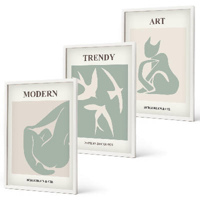 Set 3 slike u okviru Matisseove apstraktne figure
