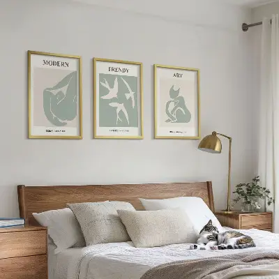 Matisseove apstraktne figure set od 3 slike u okviru