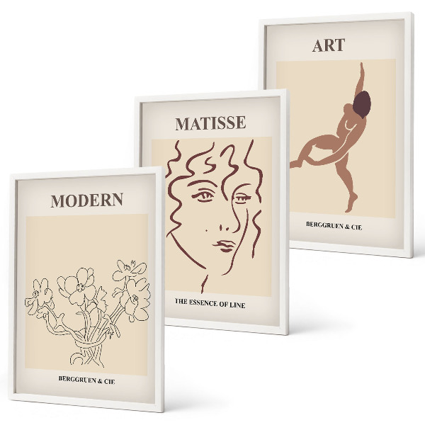 Zidna galerija Elegantna grafika cvijeća likova