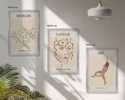 Zidna galerija elegantna grafika s motivom cvijeća