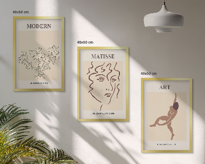 Zidna galerija Elegantna grafika cvijeća likova