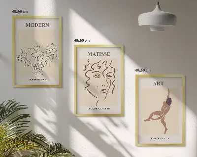 Zidna galerija elegantna grafika s motivom cvijeća