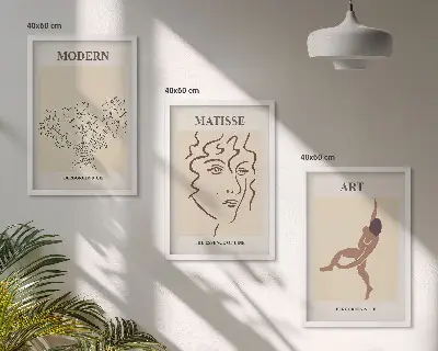Zidna galerija elegantna grafika s motivom cvijeća