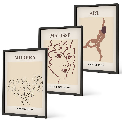 Zidna galerija Elegantna grafika cvijeća likova