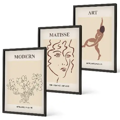 Zidna galerija elegantna grafika s motivom cvijeća