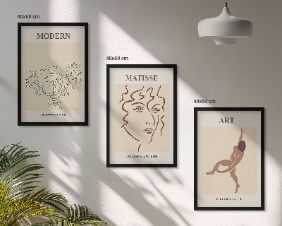 Zidna galerija Elegantna grafika cvijeća likova