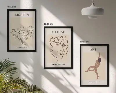 Zidna galerija elegantna grafika s motivom cvijeća