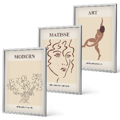 Zidna galerija Elegantna grafika cvijeća likova