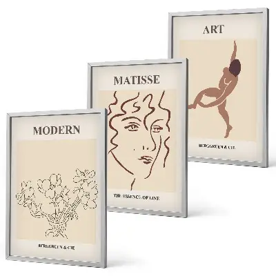 Zidna galerija elegantna grafika s motivom cvijeća
