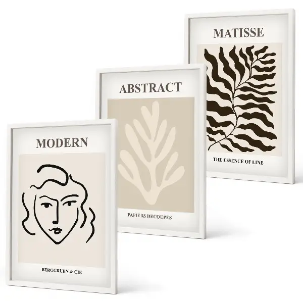 Set 3 slike Lice napušta umjetnost Matissea u okviru