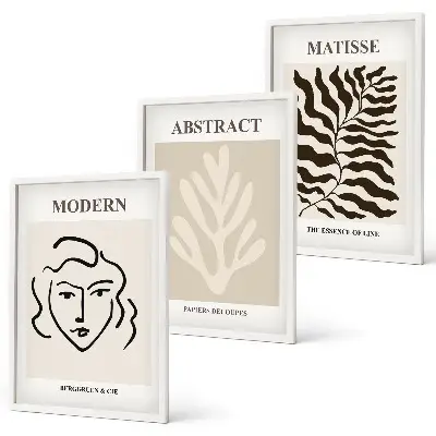 Set 3 slike Lice napušta umjetnost Matissea u okviru