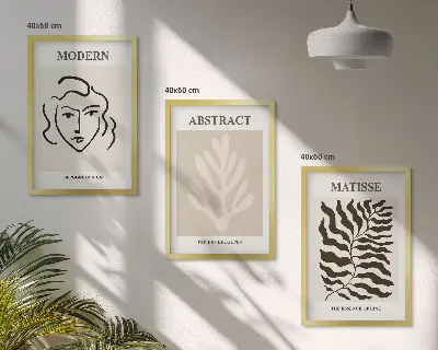 Set 3 slike Lice napušta umjetnost Matissea u okviru
