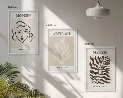 Set 3 slike Lice napušta umjetnost Matissea u okviru