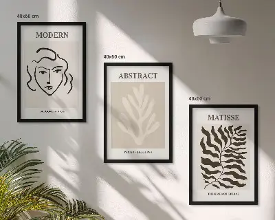 Set 3 slike Lice napušta umjetnost Matissea u okviru