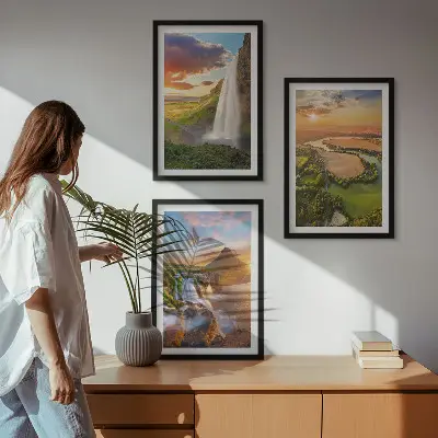 Zidna galerija zapadni krajolici s vodopadima
