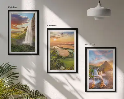 Zidna galerija zapadni krajolici s vodopadima
