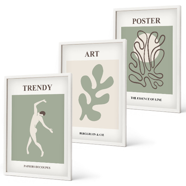 Set 3 slike u okviru Apstraktne biljne figure