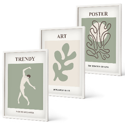 Set 3 slike u okviru Apstraktne biljne figure