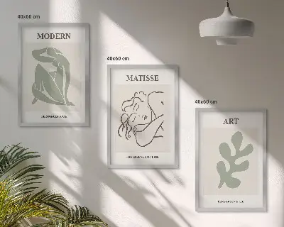 Zidna galerija elegantni dizajn biljnih motiva
