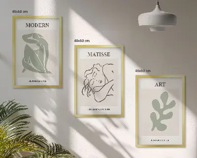 Zidna galerija elegantni dizajn biljnih motiva