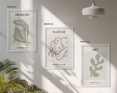 Zidna galerija elegantni dizajn biljnih motiva
