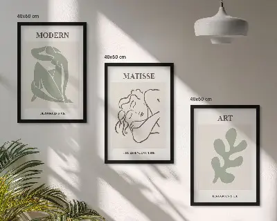 Zidna galerija elegantni dizajn biljnih motiva