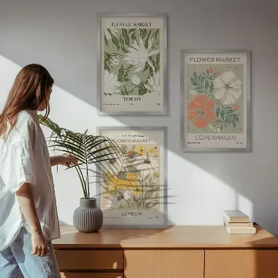Zidna galerija cvjetni motivi gradova svijeta