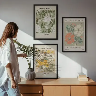 Zidna galerija cvjetni motivi gradova svijeta
