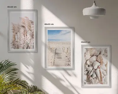 Zidna galerija školjke na plaži s motivom morske trave