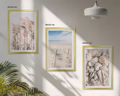 Zidna galerija školjke na plaži s motivom morske trave