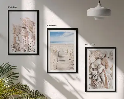 Zidna galerija školjke na plaži s motivom morske trave