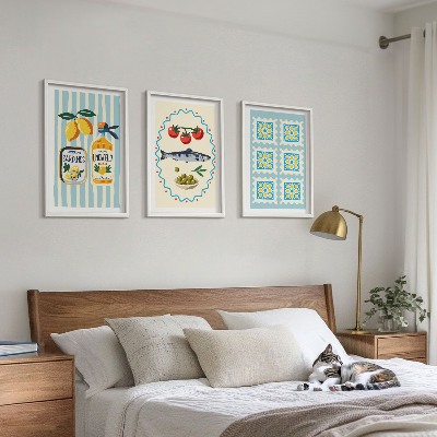 Set 3 slike u okviru Ilustracije kuhinje u mediteranskom stilu